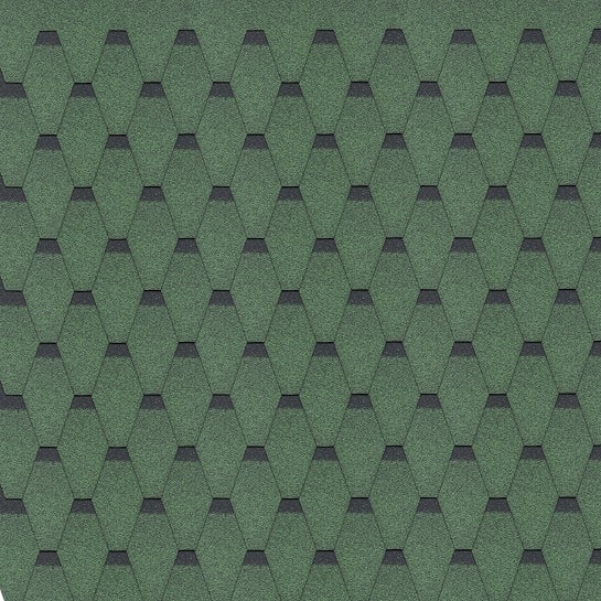 Bardeaux bitumineux Hexagonal Rock H-GREEN, couleur vert - bitume