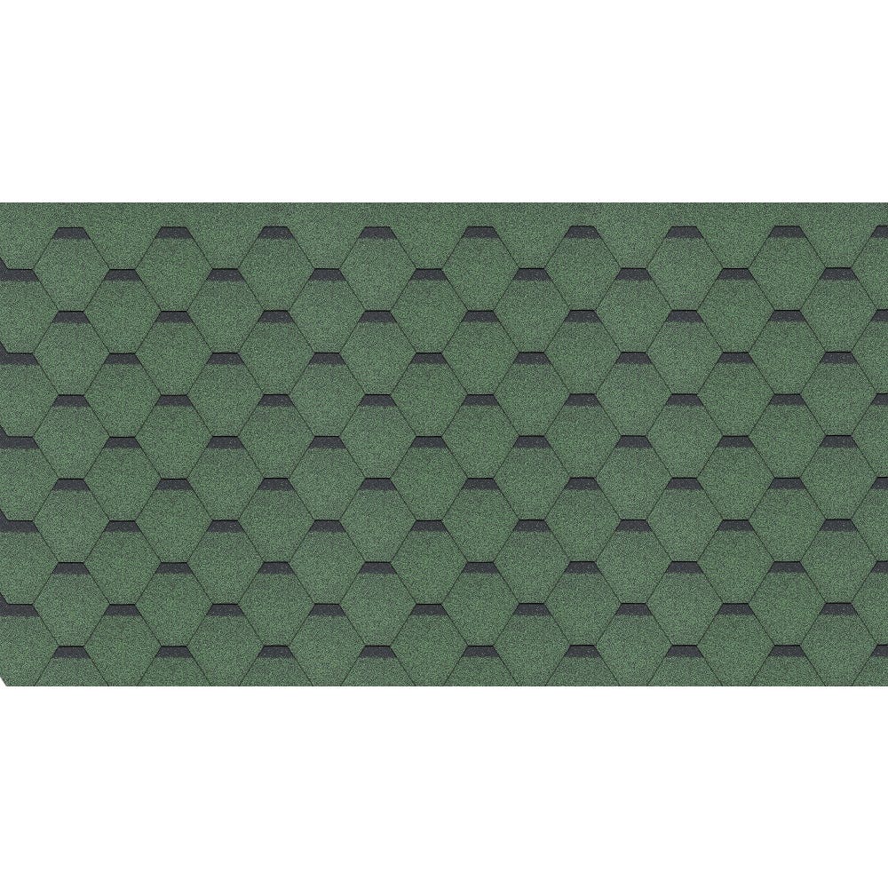 Bardeaux bitumineux Hexagonal Rock H-GREEN, couleur vert - bitume toiture 0