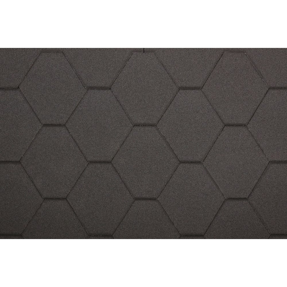 Bardeaux bitumineux Hexagonal Rock H-BLACK, couleur noir - bitume toiture 0