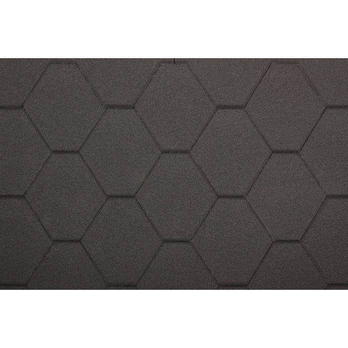 Bardeaux bitumineux Hexagonal Rock H-BLACK, couleur noir - bitume toiture 4