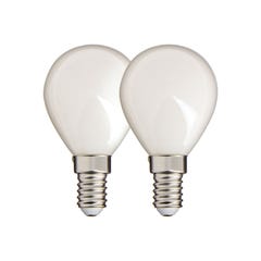 Xanlite - Lot de 2 ampoules Filament LED P45 Opaque, culot E14, 470 Lumens, équivalence 40W, 4000 Kelvins, Blanc neutre - PACK2RFV470POCW 0