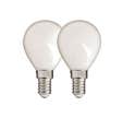 Lot de 2 ampoules Filament LED P45 Opaque, culot E14, 470 Lumens, équivalence 40W, 4000 Kelvins, Blanc neutre