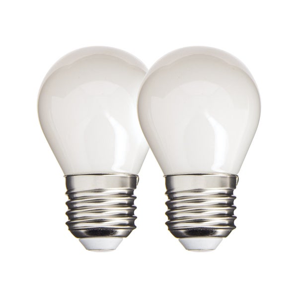 Lot de 2 ampoules Filament LED P45 Opaque, culot E27, 470 Lumens, équivalence 40W, 4000 Kelvins, Blanc neutre 0
