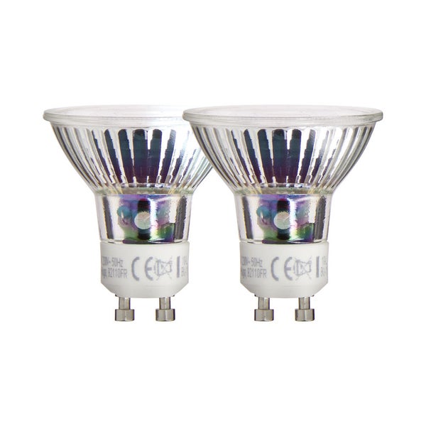 Lot de 2 ampoules SMD LED, culot GU10, 520 Lumens, équivalence 75W, 2700 Kelvins, Blanc chaud 0