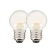 Lot de 2 ampoules Filament LED P45 Opaque, culot E27, 806 Lumens, conso. 9W (eq. 60W), 2700K, Blanc chaud