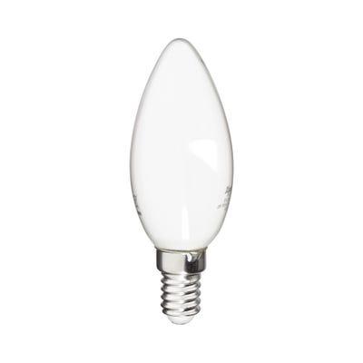 Ampoule Filament LED Flamme Opaque, culot E14,470 Lumens, conso. 4W (eq. 40W), 2700K, Blanc chaud 0