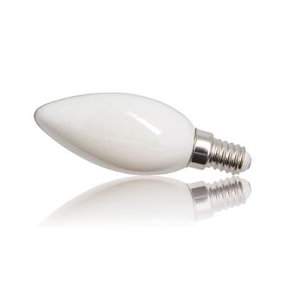Ampoule Filament LED Flamme Opaque, culot E14,470 Lumens, conso. 4W (eq. 40W), 2700K, Blanc chaud 4