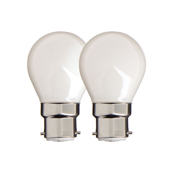 Lot de 2 ampoules Filament LED P45 Opaque, culot B22, 806 Lumens, equivalence 60 W, 2700 Kelvins, Blanc chaud 0