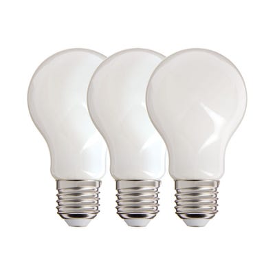 Lot de 3 Ampoules Filament LED A60 Opaque, culot E27, 806 Lumens, équivalence 60W, 2700 Kelvins, Blanc chaud 0