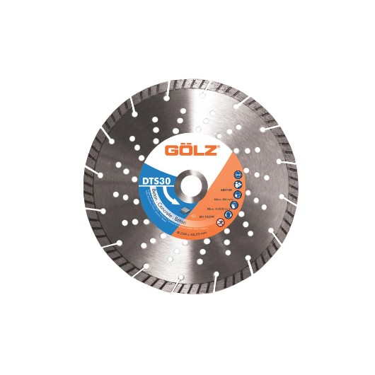 GÖLZ - Disque diamant DTS30, coupe à sec ou à eau - pour meuleuse - ø 230 mm / alésage 22.23 mm