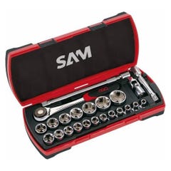 Coffret douilles et accessoires 1/2'' 23 outils - SAM OUTILLAGE - 75-SH23 0