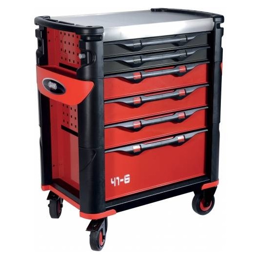 SAM OUTILLAGE - Servante 41 - 6 Tiroirs - A Badge Magnetique - Rouge