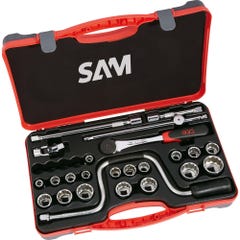 Coffret 1/2'' de 24 outils 12 pans en pouces - SAM OUTILLAGE - 75-SP24