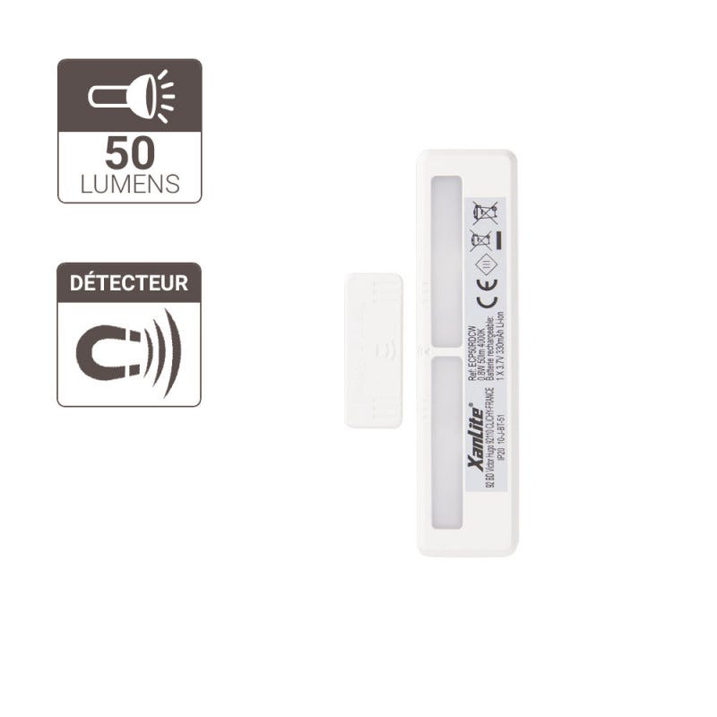 Xanlite - Éclairage de placard et tiroir - Rechargeable USB - Détecteur magnétique - 50 lumens - Blanc neutre - ECP50RDCW 4