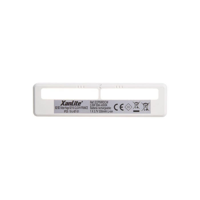 Xanlite - Éclairage de placard et tiroir - Rechargeable USB - Détecteur magnétique - 50 lumens - Blanc neutre - ECP50RDCW 0