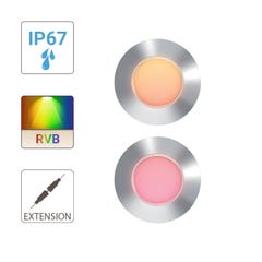 Xanlite - Rallonge de 2 Spots 12V RVB + Blanc IP67 Inox 304 - SPTE2RRGBW 3