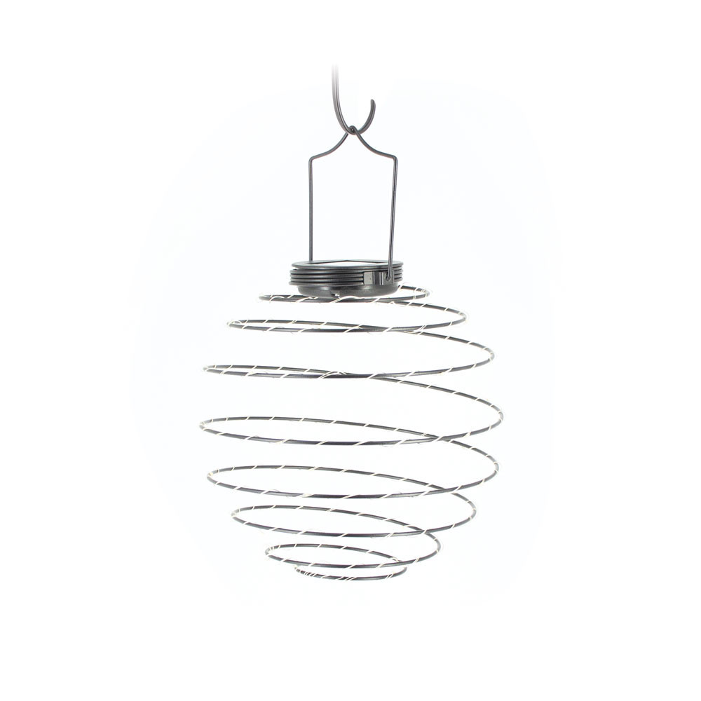 Lanterne Solaire Spirale IP44 - Métal - Noir