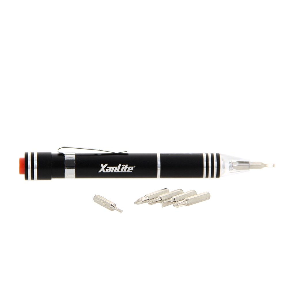 Tournevis LED, x6 Têtes Incluses (Cruciforme/Plate), Mini Torche Intégrée