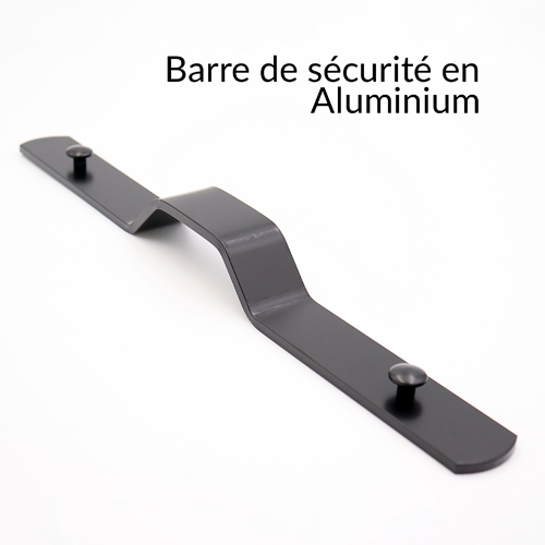 Barre anti-effraction noire, aluminium, L.430 1
