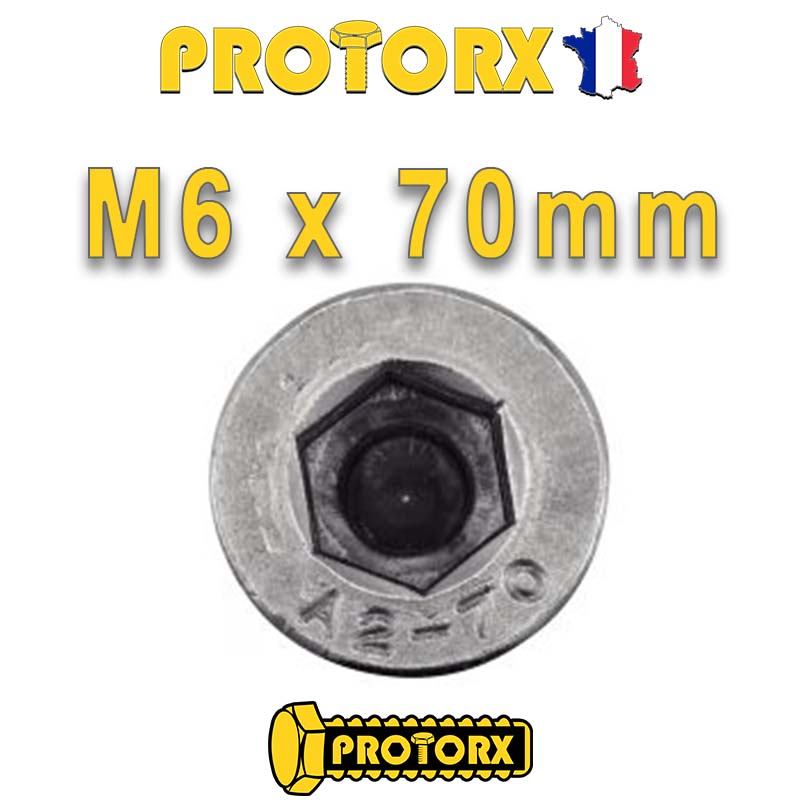 Vis à Métaux Tête Cylindrique Six Pans Creux avec TROU DE GUIDAGE: (M6 x 70mm) x 20pcs | VM CHC - BTR | Inox A2 | Usage Exterieur-Intérieur 2