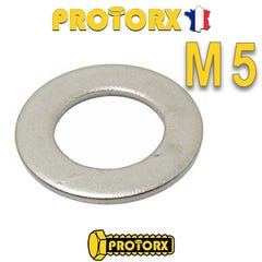 RONDELLE Plate ÉTROITE "Z" M5 x 40pcs | Diam. int = 5,3mm x Diam. ext = 10mm | Acier Inox A2 | Usage Exterieur-Intérieur | Norme NFE 25514 0