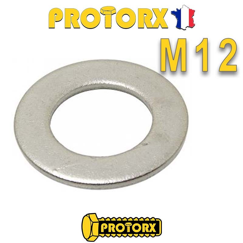 RONDELLE Plate ÉTROITE "Z" M12 x 5pcs | Diam. int = 13mm x Diam. ext = 24mm | Acier Inox A2 | Usage Exterieur-Intérieur | Norme NFE 25514 0