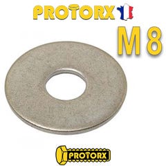 RONDELLE Plate EXTRA LARGE "LL" M8 x 20pcs | Diam. int = 8,4mm x Diam. ext = 30mm | Acier Inox A2 | Usage Exterieur-Intérieur | Norme NFE25513 0