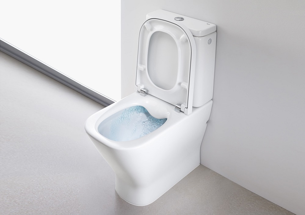 Pack WC à poser ROCA modèle GAP Cuvette carrée rimless 36.5 x 60 x 79 cm + réservoir + abattant
