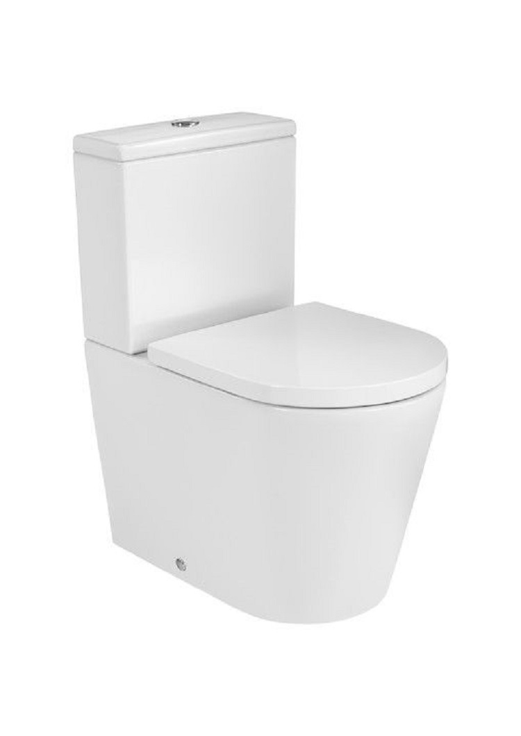 Pack WC à poser ROCA modèle Inspira Round Compacto Cuvette ronde 37.5 x 60 x 76 cm+ réservoir + abattant