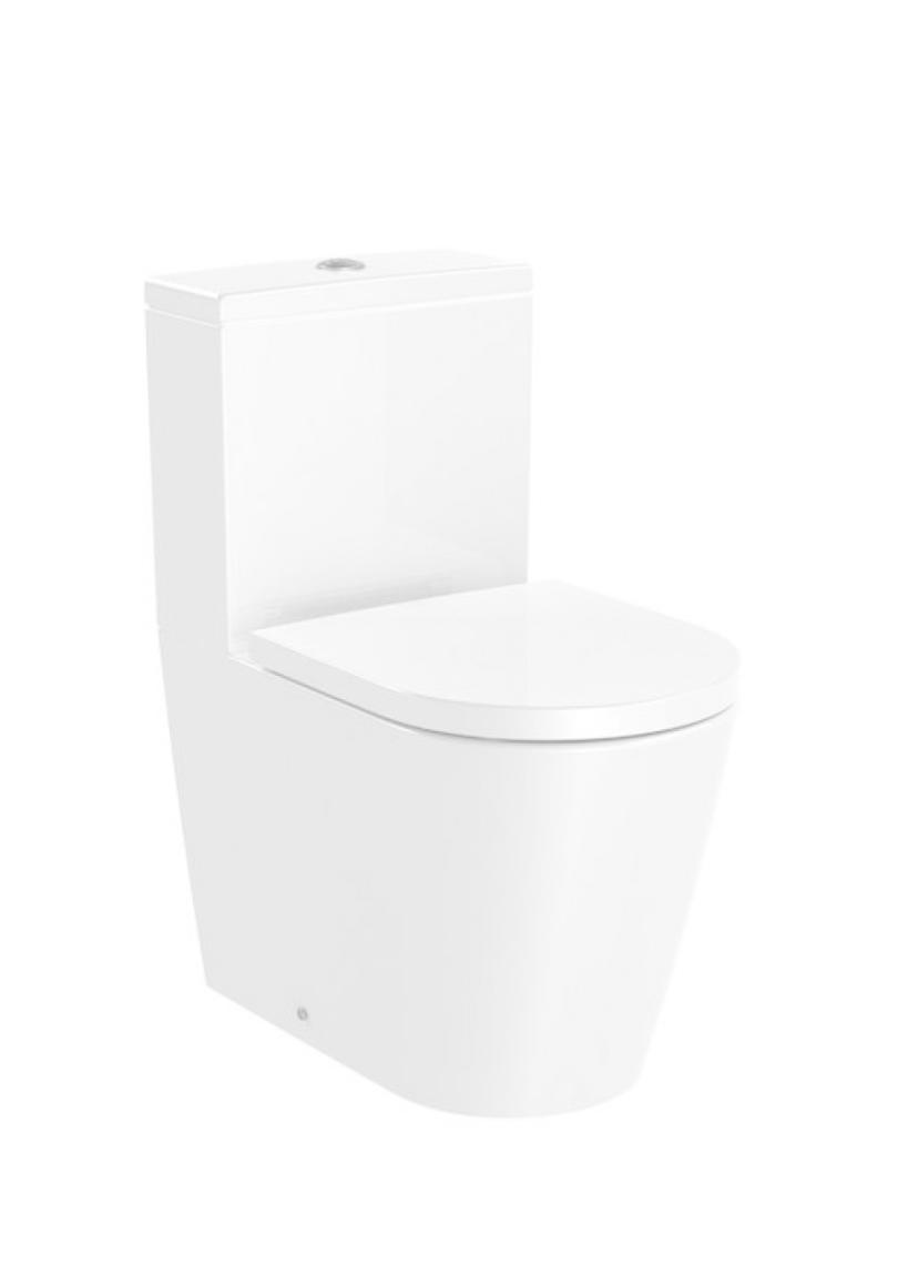 Pack WC à poser ROCA modèle Inspira Round Cuvette ronde 37 x 64.5 x 80 cm réservoir + abattant