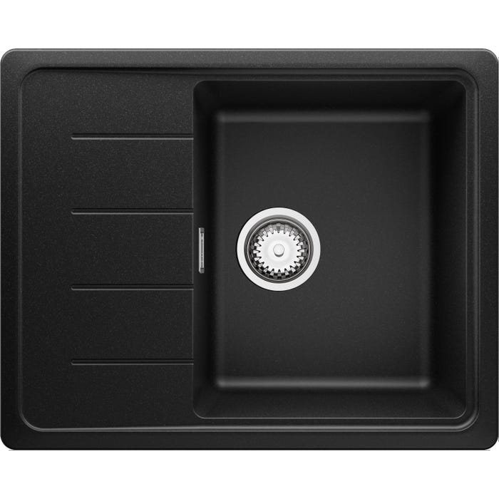Evier Cuisine en Granit Noir, 62 x 50 cm, Lavabo 1 bac + Kit de Vidage, Évier à Encastrer Copenhague 620 de Primagran 0