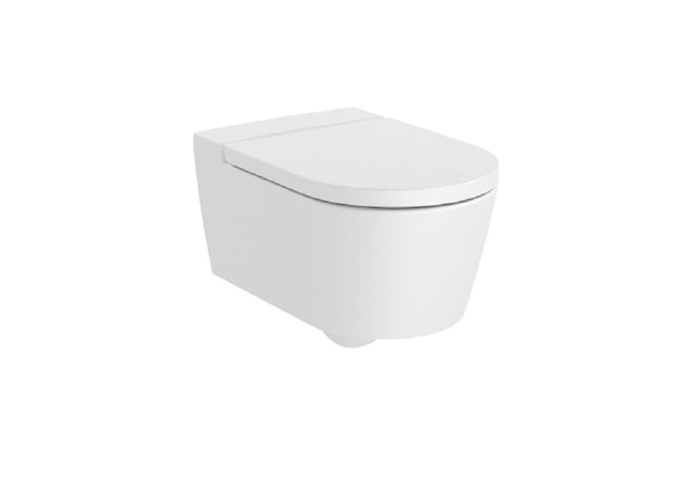 Cuvette WC suspendue ROCA sans bride 37 x 56 x 44 cm,blanc, + abattant blanc
