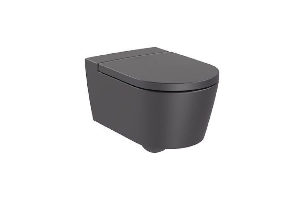 Cuvette suspendu sans bride 37 x 56 x 44 cm,noir, + abattant noir