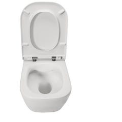 Cuvette WC suspendue ROCA sans bride 34.7 x 54 x 37 cm,blanc, + abattant à fermeture amortie ultraslim 1