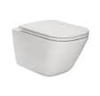 Cuvette WC suspendue ROCA sans bride 34.7 x 54 x 37 cm,blanc, + abattant à fermeture amortie ultraslim