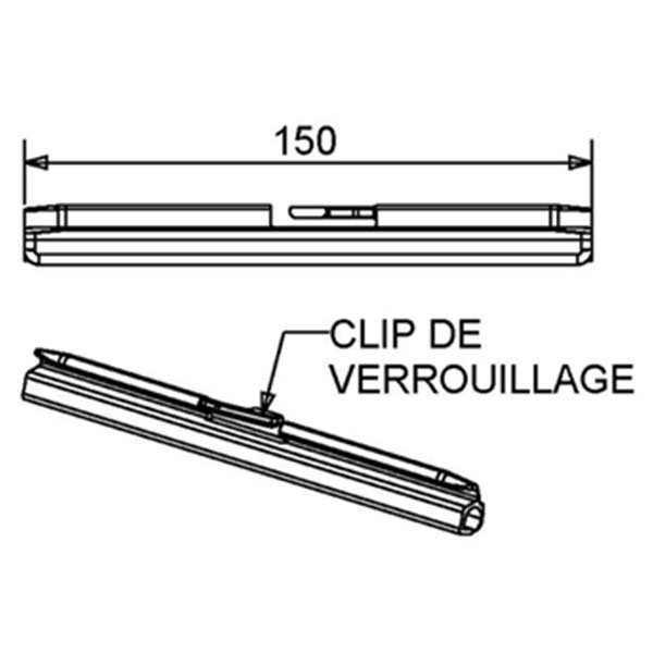 PROFIL D´ATTELAGE POUR VERROU CLICKSUR (LAME 14) ET TABLIER EN LAME DE 8 MM