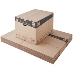 Lot de 20 cartons de déménagement XXL avec poignées - 240L, charge max 20kg - made in France + 2 adhésifs offerts 0