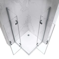 ATÉA Cabine de douche H 190 cm, 2 portes pliantes et pivotantes - verre transparent 90 x 115 cm 1