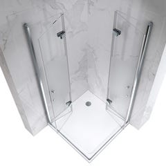 ATÉA Cabine de douche H 190 cm, 2 portes pliantes et pivotantes - verre semi-opaque 70 x 95 cm 2