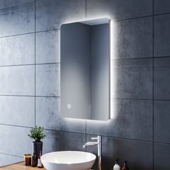 SIRHONA Miroir LED Salle de Bains 80x50cm Anti-buée Miroirs LED Miroir Muraux avec éclairage Cosmétiques Mural Lumière Illumination 3
