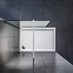 SIRHONA Paroi de douche 70x200 cm avec barre de fixation cabine de douche à l'italienne, 8mm verre trempé avec Revêtement NANO la porte douche 2
