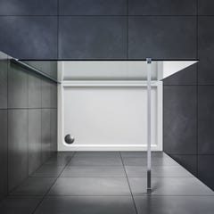 SIRHONA Paroi de douche 120x200 cm avec barre de fixation cabine de douche à l'italienne, 8mm verre trempé avec Revêtement NANO la porte douche 2