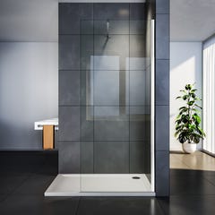 SIRHONA Paroi de douche 80x200 cm avec barre de fixation cabine de douche à l'italienne, 8mm verre trempé avec Revêtement NANO la porte douche 0
