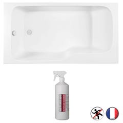 Baignoire bain douche JACOB DELAFON Malice antidérapante + nettoyant | 170 x 90 version gauche 6