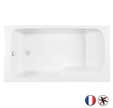 Baignoire bain douche JACOB DELAFON Malice, antidérapante Blanc mat, 170 X 90 version gauche