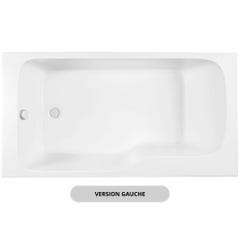 Baignoire bain douche JACOB DELAFON Malice, antidérapant, version Gauche | Blanc mat 170x90cm 2