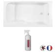 Baignoire bain douche JACOB DELAFON Malice antidérapante + nettoyant Blanc Mat, 170 X 90 version droite