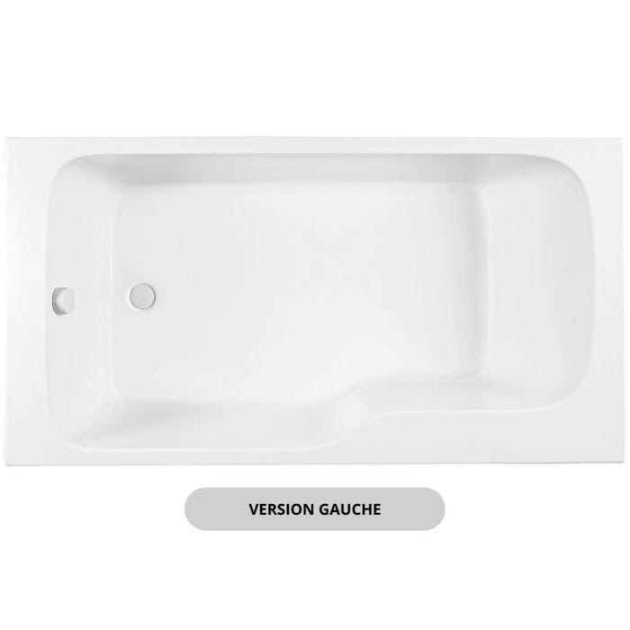 Baignoire bain douche JACOB DELAFON Malice antidérapante + tablier niche | 170 x 90 version gauche 2