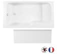 Baignoire bain douche JACOB DELAFON Malice antidérapante + tablier niche Blanc Mat, 170 X 90 version gauche