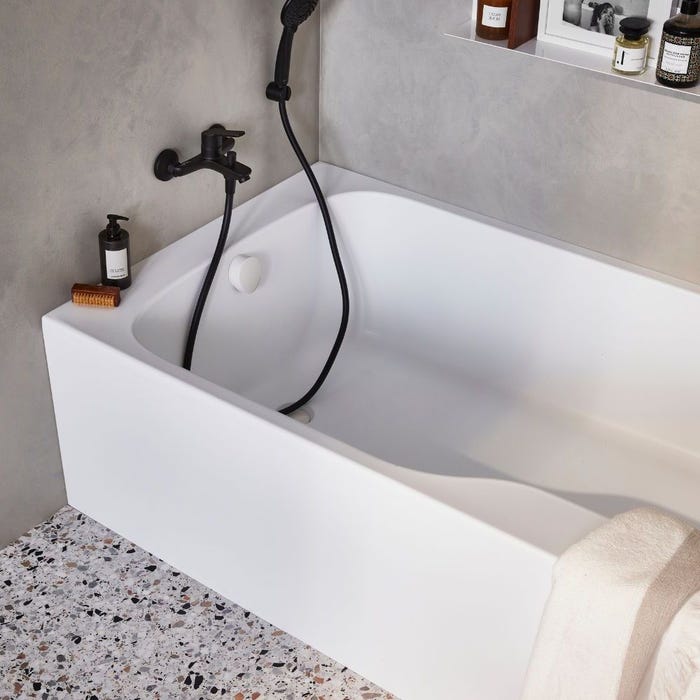 Baignoire bain douche JACOB DELAFON Malice antidérapante + tablier niche | 170 x 90 version gauche 5